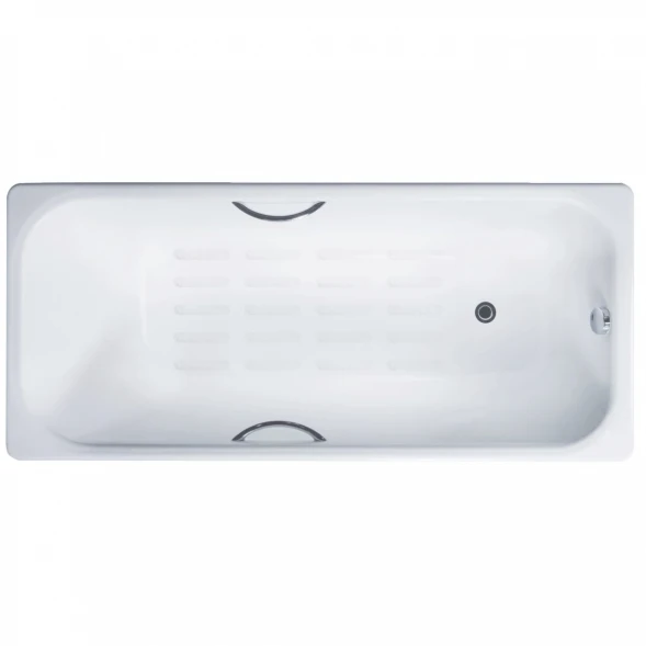 Ванна чугунная Delice Aurora DLR230604R-AS 160x75 см, с отверстиями под ручки, антискользящим покрытием, белый