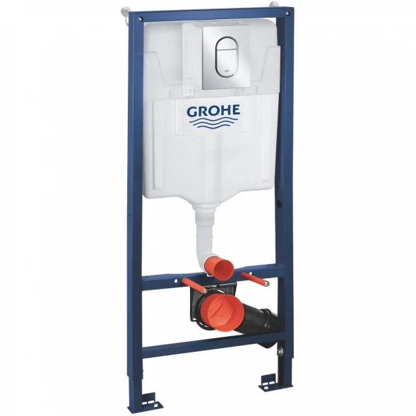 Инсталляция для унитаза Grohe Rapid SL 39504000 с кнопкой смыва, хром