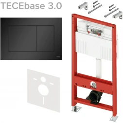 Инсталляция для унитаза Tece TECEnow + TECEbase 3.0 N500414 с кнопкой смыва, черный матовый