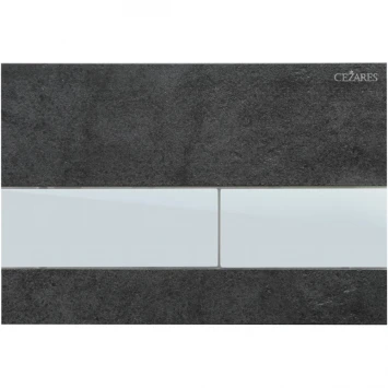 Кнопка смыва Cezares Lux LUX-PN-01 для инсталляции, серый камень/хром