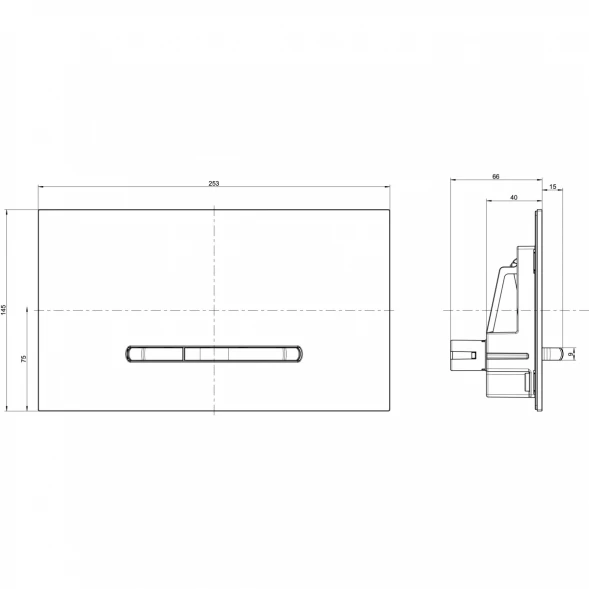Кнопка смыва Villeroy &amp; Boch ViConnect 300E 922169AN для инсталляции, черный матовый