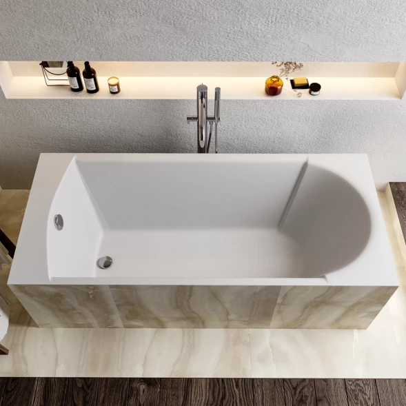 Ванна из литьевого мрамора Marmo Bagno Глория MB-GL150-70 150x70 см, белый