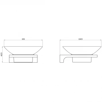 Мыльница Wonzon &amp; Woghand Eclipse WW-9122-BL настенная, черный матовый