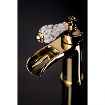 Смеситель для раковины Boheme Vogue Crystal 211-CRST Золото