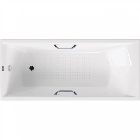 Ванна чугунная Vinsent Veron Devon VDV1807045H/VH0012CH-AS 180x70 см, с ручками, антискользящим покрытием, белый