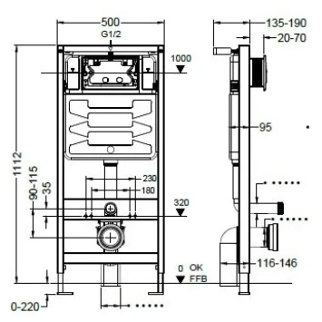 Инсталляция для унитаза AltroBagno AltroBagnoPCC601AQ