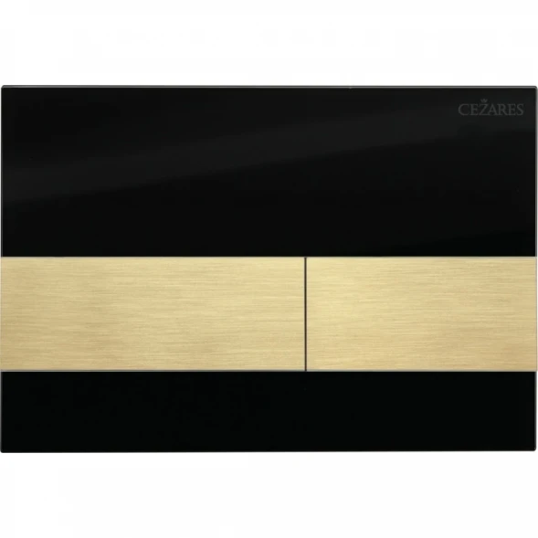 Кнопка смыва Cezares Lux LUX-GN-1-BORO для инсталляции, черный/золотой матовый