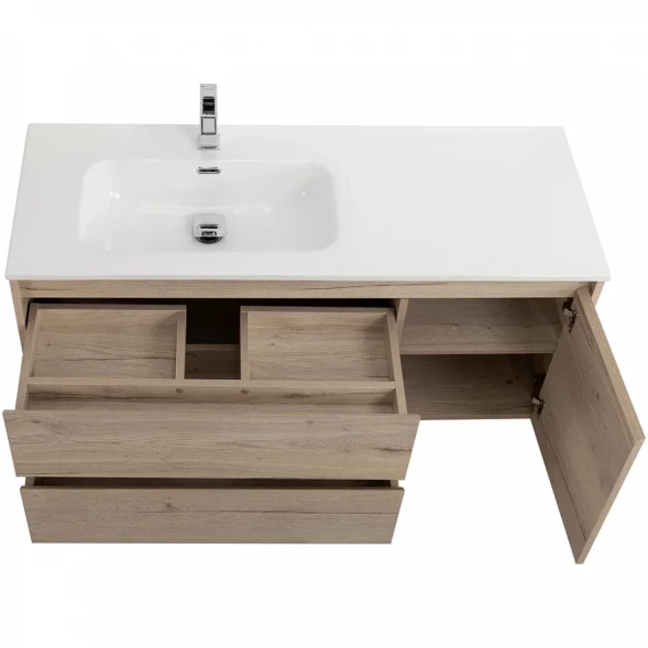 Тумба под раковину BelBagno Kraft KRAFT-1200-2C-1A-SO-RGB-L 120 см L, подвесная, Rovere Galifax Bianco