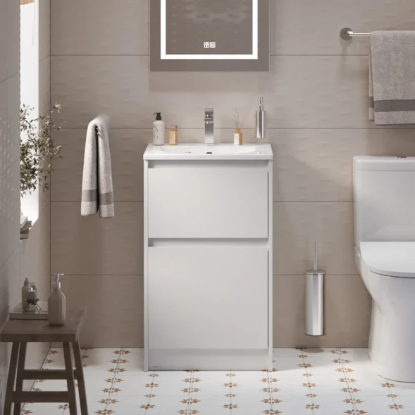Тумба под раковину BelBagno Kraft KRAFT39-500/390-2C-PIA-BO 50,5 см, напольная, Bianco Opaco