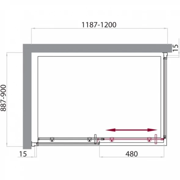 Душевой уголок 120x90 см BelBagno Uno UNO-AH-1-120/90-P-Cr текстурное стекло