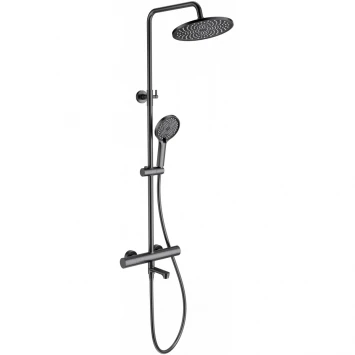 Душевая система Wonzon &amp; Woghand WW-B3069-BGG 255 мм, с термостатом, темный графит матовый