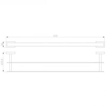Полотенцедержатель Wonzon &amp; Woghand Flat WW-9711-60CM 61 см, двойной, хром