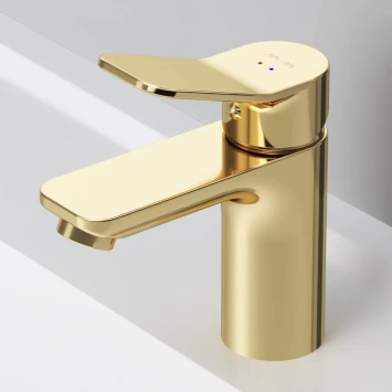 Смеситель для раковины Am.Pm X-Joy F85A02199 без донного клапана, Золото