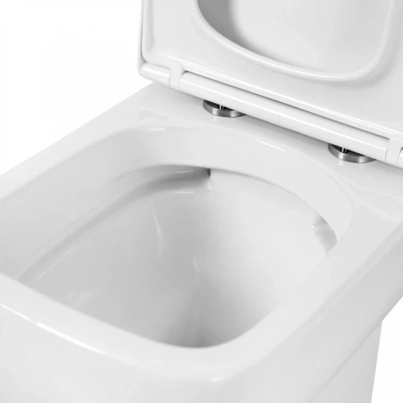 Чаша напольного безободкового унитаза с сиденьем микролифт BelBagno Aurora BB8604CPR/SC