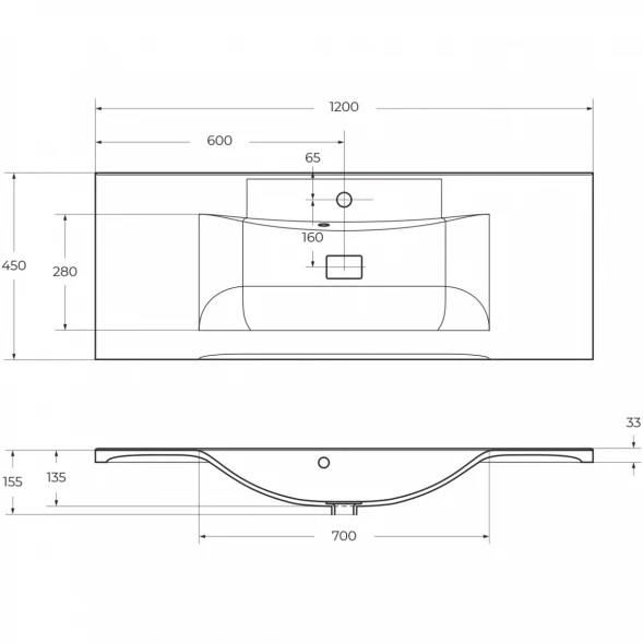 Раковина 120x45 см BelBagno Marino BB1200/450-LV-MR-PR