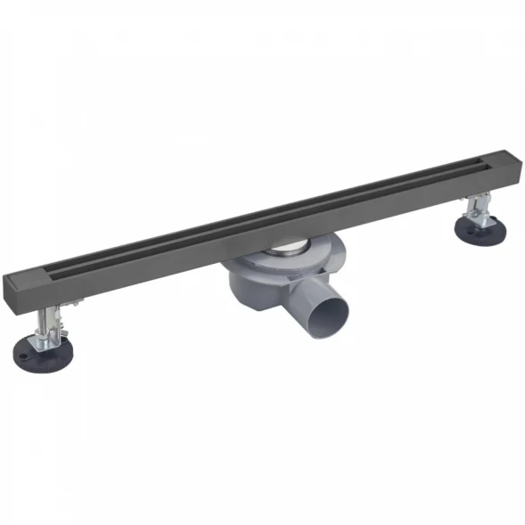 Душевой трап (лоток) Wonzon &amp; Woghand WW-65409T-GM 90 см, с решеткой, щелевой, темный графит матовый