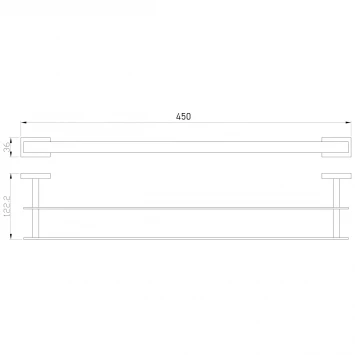 Полотенцедержатель Wonzon &amp; Woghand Flat WW-9711-45CM 45 см, двойной, хром