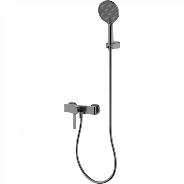 Смеситель для душа AQUAme Asti AQM6413GM с душевым гарнитуром, серый матовый
