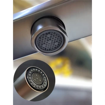 Смеситель для кухни AltroBagno Flusso Flusso AltroBagnoFlusso050203GM с подключением к фильтру, гибким изливом, оружейная сталь
