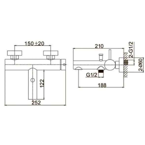 Смеситель для ванны Caprigo Don 53-011-NER