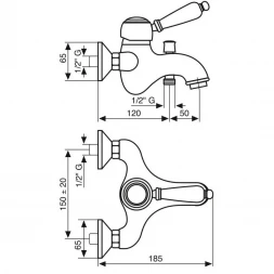 Смеситель для ванны Emmevi Laguna 40061/BR бронза