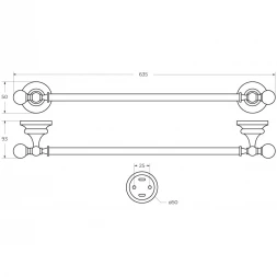 Полотенцедержатель Cezares Olimp OLIMP-TH06-02-M 63,5 см, бронза