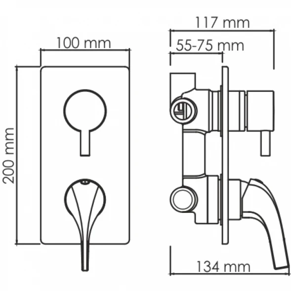 Смеситель для ванны WasserKRAFT Sauer 7171