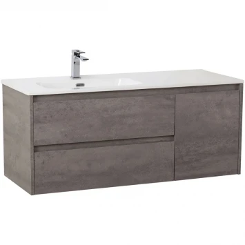 Тумба под раковину BelBagno Kraft KRAFT-1200-2C-1A-SO-CG-L 120 см L, подвесная, Cemento Grigio