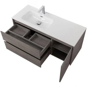 Тумба под раковину BelBagno Kraft KRAFT-1200-2C-1A-SO-CG-L 120 см L, подвесная, Cemento Grigio