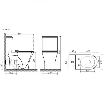 Бачок для унитаза Ceramica Nova Fortuna CN9001-T