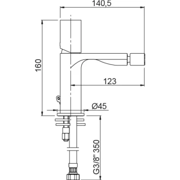 Смеситель для биде AQG Tube 01TUB200BL белый матовый