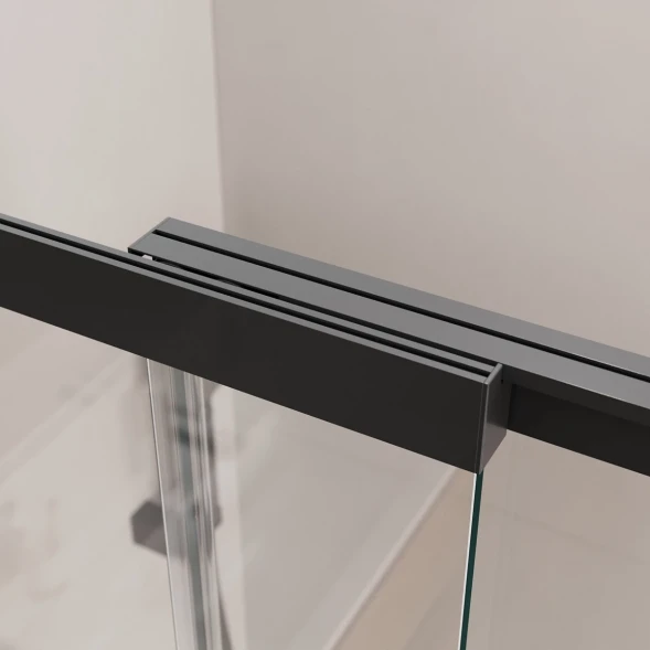 Шторка на ванну Cezares Slider SLIDER-FIX-VF-11-90/150-C-NERO 90 см, профиль черный матовый, стекло прозрачное
