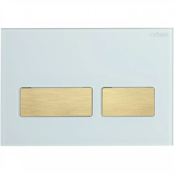 Кнопка смыва Cezares Lux LUX-GB-2-BORO для инсталляции, белый/золотой матовый