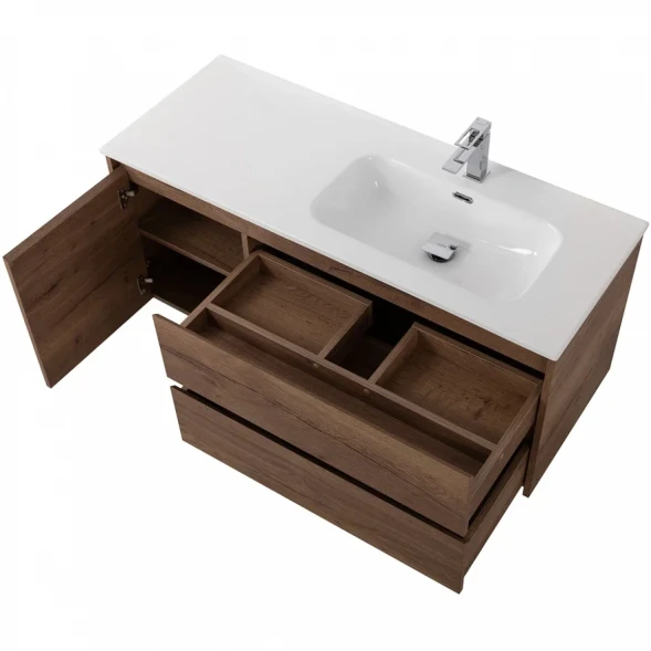 Тумба под раковину BelBagno Kraft KRAFT-1000-2C-1A-SO-RT-R 100 см R, подвесная, Rovere Tabacco