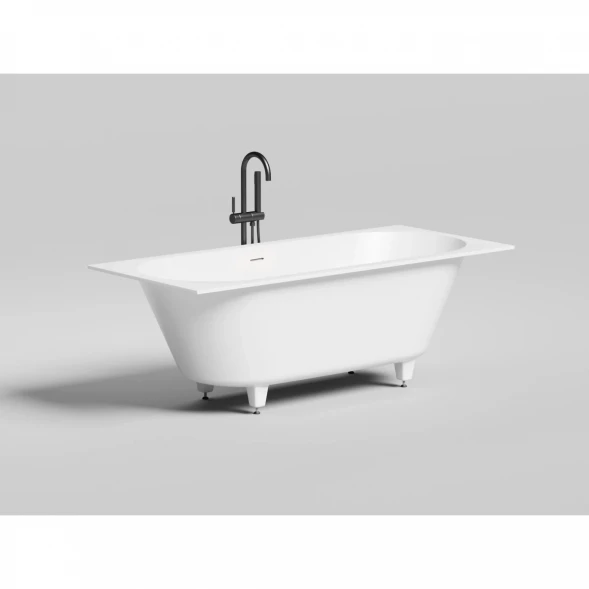 Ванна из литьевого мрамора Salini S-Stone Ornella Axis Kit 103521M 180x80 см, белый матовый