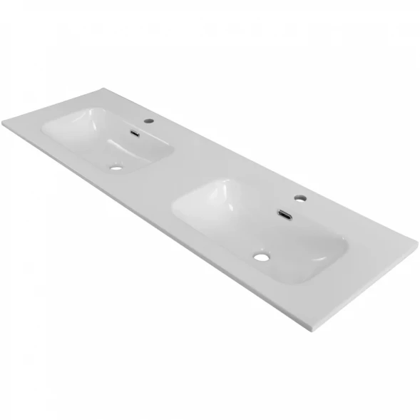 Раковина BelBagno BB1400-2-ETL 141x46,5 см, накладная, белый
