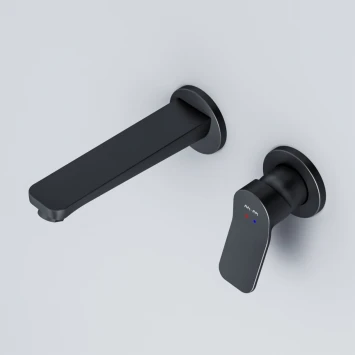Смеситель для раковины Am.Pm X-Joy F85A72622 встраиваемый, без донного клапана, черный матовый
