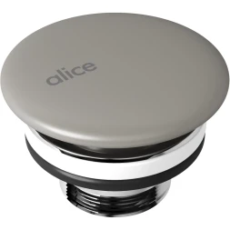 Выпуск для раковины Alice PIL00619 универсальный, серый матовый