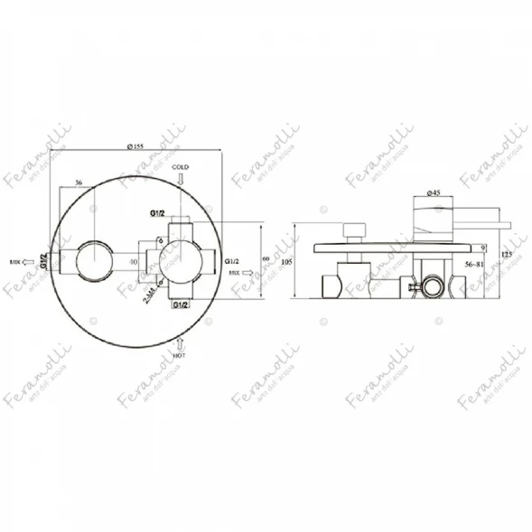 Смеситель для ванны Feramolli Ele BL636