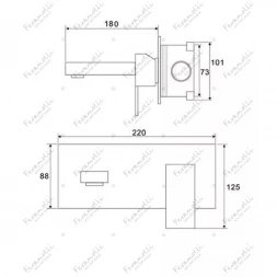 Смеситель для раковины Feramolli Cubo CL634 встраиваемый, хром