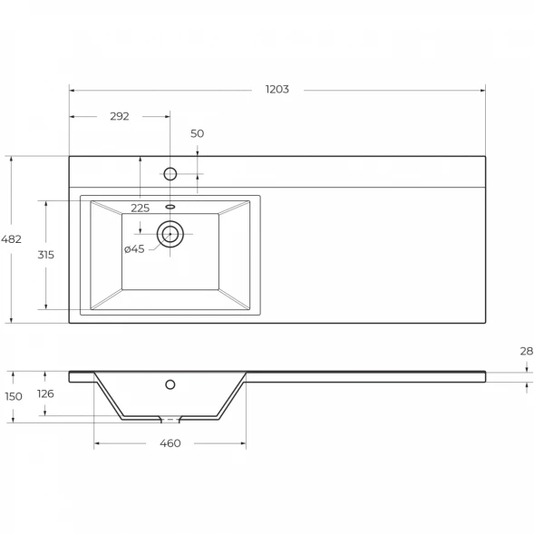Тумба с раковиной Pino Pasadena 120,3 см BelBagno Kraft KRAFT-LVD-580/1200-2C-PIA-PP + BB1200/480-LV-MR-L