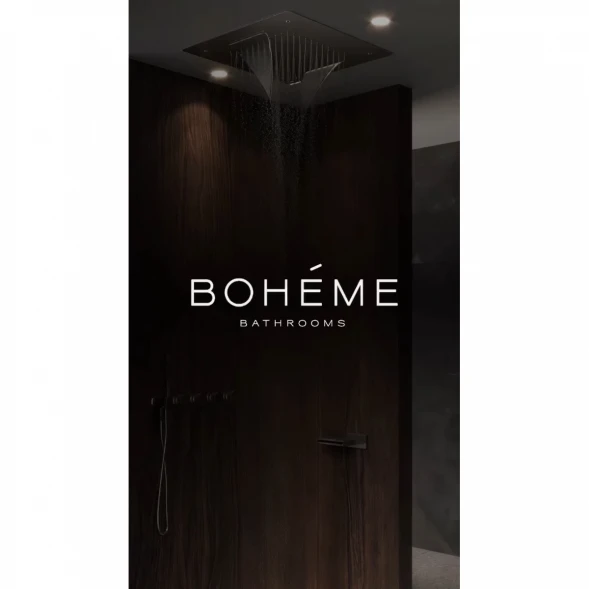 Потолочный душ Boheme 428-SGM 600 мм, 2 режима, графит глянец