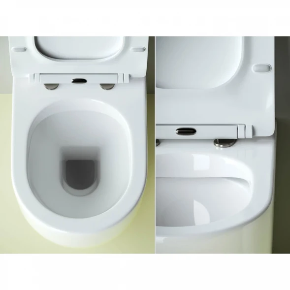 Приставной безободковый унитаз с сиденьем микролифт Ceramica Nova Metropol CN4004