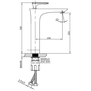 Смеситель для раковины AltroBagno Aperto AltroBagnoAperto010207Bi белый глянец