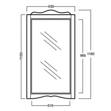 Зеркало 63x116 см орех Simas Arcade ARS1 noce