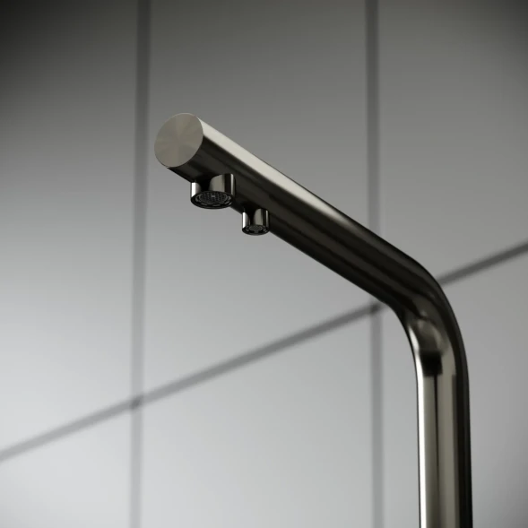 Смеситель для кухни Sancos Foster SC4014GG с подключением к фильтру, вороненая сталь