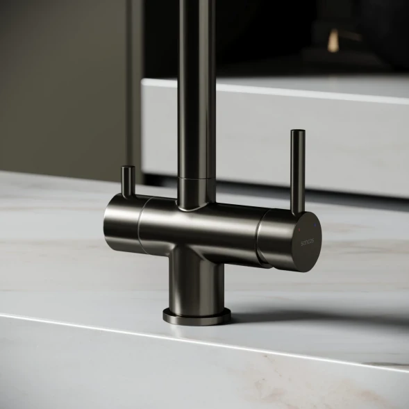 Смеситель для кухни Sancos Foster SC4014GG с подключением к фильтру, вороненая сталь