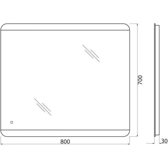Зеркало 80x70 см BelBagno SPC-CEZ-800-700-LED-TCH