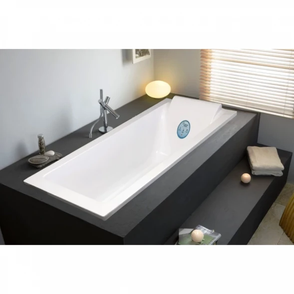 Ванна из литьевого мрамора Marmo Bagno Ницца MB-NP180-80 180x80 см, с подголовником, белый