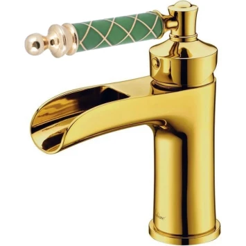 Смеситель для раковины Boheme Vogue Murano 211-MR-GR Золото/бирюзовый
